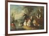 Ducks, Poultry and Doves by a Wall on a River Bank-Marmaduke Cradock-Framed Premium Giclee Print