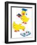 Ducks Reading-Bev Lopez-Framed Art Print