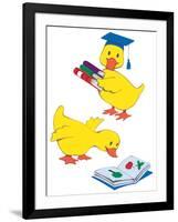 Ducks Reading-Bev Lopez-Framed Art Print