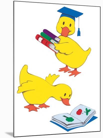 Ducks Reading-Bev Lopez-Mounted Art Print