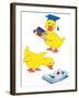 Ducks Reading-Bev Lopez-Framed Art Print