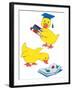 Ducks Reading-Bev Lopez-Framed Art Print