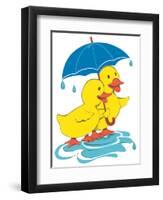 Ducks Sharing-Bev Lopez-Framed Art Print