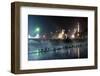 Ducks Silhouetted At Night On Heroes Square, Budapest, July 2009-Milan Radisics-Framed Photographic Print