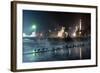 Ducks Silhouetted At Night On Heroes Square, Budapest, July 2009-Milan Radisics-Framed Photographic Print