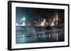 Ducks Silhouetted At Night On Heroes Square, Budapest, July 2009-Milan Radisics-Framed Photographic Print