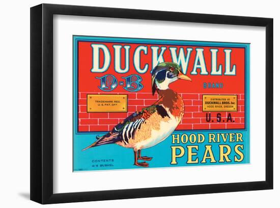 Duckwall D-B Brand Hood River Pears-null-Framed Art Print