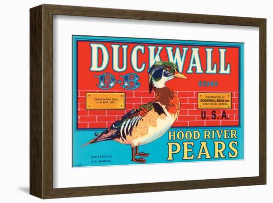 Duckwall D-B Brand Hood River Pears-null-Framed Art Print