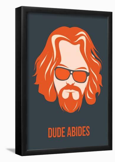 Dude Abides Orange Poster-Anna Malkin-Framed Poster