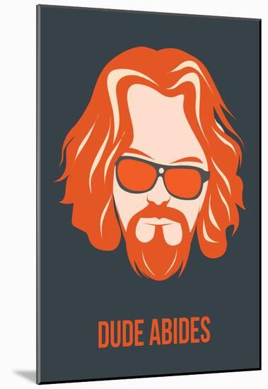 Dude Abides Orange Poster-Anna Malkin-Mounted Poster