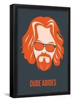 Dude Abides Orange Poster-Anna Malkin-Framed Poster