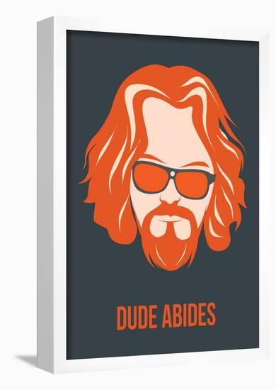 Dude Abides Orange Poster-Anna Malkin-Framed Poster