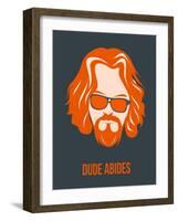 Dude Abides Orange Poster-Anna Malkin-Framed Art Print