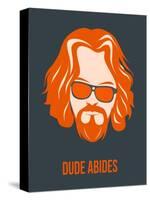 Dude Abides Orange Poster-Anna Malkin-Stretched Canvas