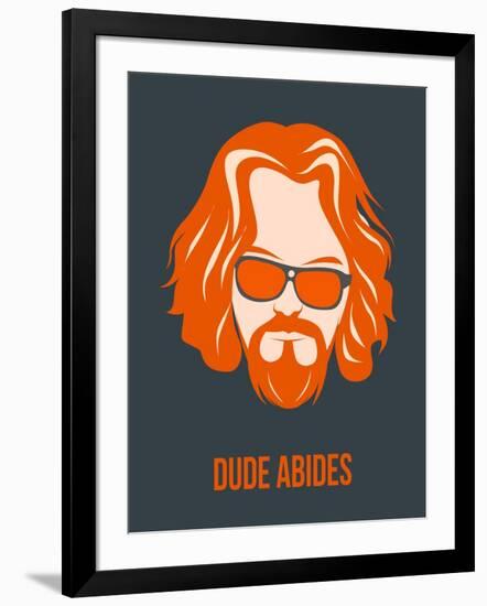 Dude Abides Orange Poster-Anna Malkin-Framed Art Print