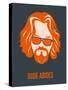 Dude Abides Orange Poster-Anna Malkin-Stretched Canvas