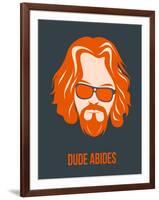 Dude Abides Orange Poster-Anna Malkin-Framed Art Print