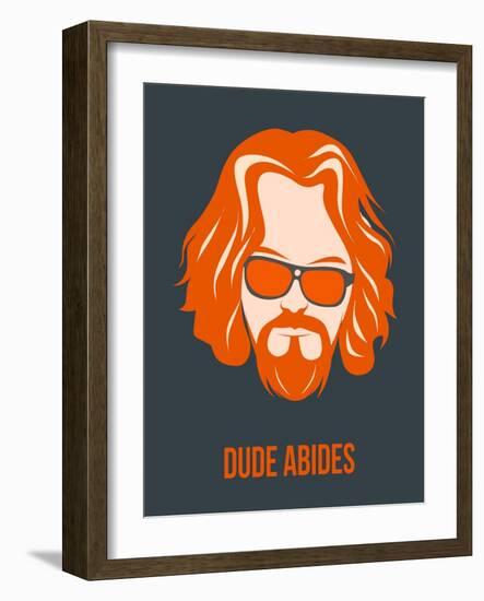 Dude Abides Orange Poster-Anna Malkin-Framed Art Print