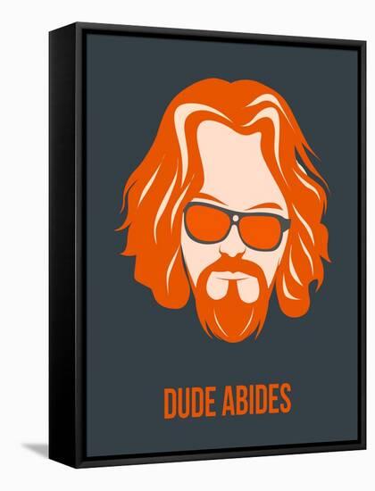 Dude Abides Orange Poster-Anna Malkin-Framed Stretched Canvas