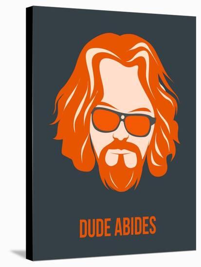 Dude Abides Orange Poster-Anna Malkin-Stretched Canvas