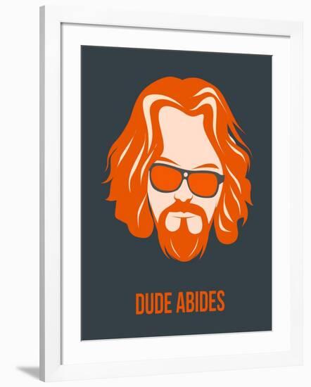 Dude Abides Orange Poster-Anna Malkin-Framed Art Print