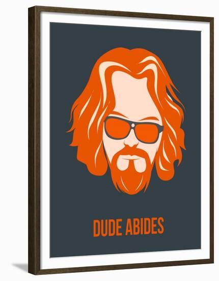 Dude Abides Orange Poster-Anna Malkin-Framed Art Print