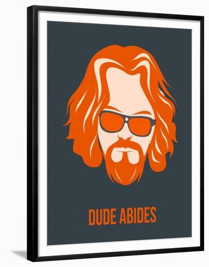 Dude Abides Orange Poster-Anna Malkin-Framed Art Print