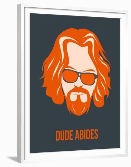 Dude Abides Orange Poster-Anna Malkin-Framed Art Print