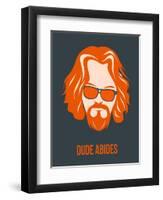 Dude Abides Orange Poster-Anna Malkin-Framed Art Print