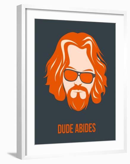 Dude Abides Orange Poster-Anna Malkin-Framed Art Print