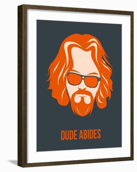 Dude Abides Orange Poster-Anna Malkin-Framed Art Print
