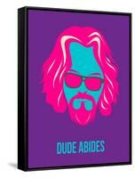 Dude Abides Purple Poster-Anna Malkin-Framed Stretched Canvas