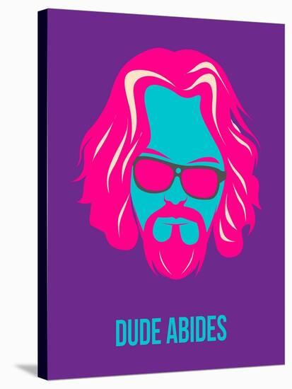 Dude Abides Purple Poster-Anna Malkin-Stretched Canvas