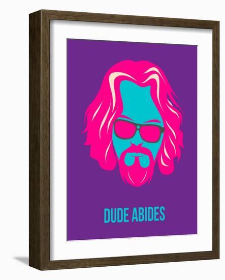 Dude Abides Purple Poster-Anna Malkin-Framed Art Print