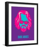 Dude Abides Purple Poster-Anna Malkin-Framed Art Print