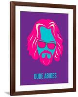 Dude Abides Purple Poster-Anna Malkin-Framed Art Print