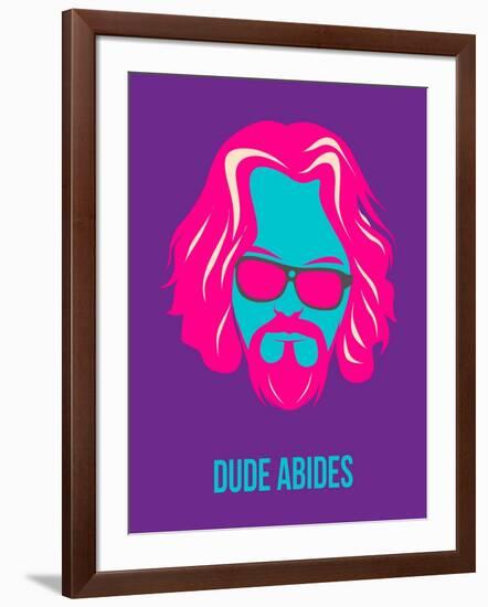 Dude Abides Purple Poster-Anna Malkin-Framed Art Print