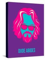 Dude Abides Purple Poster-Anna Malkin-Stretched Canvas