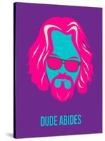 Dude Abides Purple Poster-Anna Malkin-Stretched Canvas