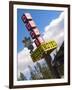 Dude Motel Sign, West Yellowstone, Montana, USA-Nancy & Steve Ross-Framed Photographic Print