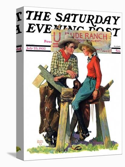 "Dude Ranchers," Saturday Evening Post Cover, July 23, 1932-Charles Hargens-Stretched Canvas