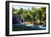 Duden Waterfall Antalya Turkey. Summer Wild Nature. Waterfall Stream. Panoramic View on Duden Water-Dmitry Polonskiy-Framed Photographic Print