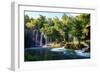 Duden Waterfall Antalya Turkey. Summer Wild Nature. Waterfall Stream. Panoramic View on Duden Water-Dmitry Polonskiy-Framed Photographic Print