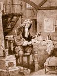 Sir Isaac Newton in His Little Room (Litho)-Dudley C. Tennant-Giclee Print