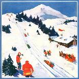 "Winter Sports Scene," Country Gentleman Cover, January 1, 1932-Dudley Gloyne Summers-Mounted Giclee Print