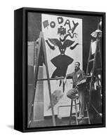 Dudley Hardy Painting a Poster for the Magazine Journal 'Today', C.1890S-English Photographer-Framed Stretched Canvas