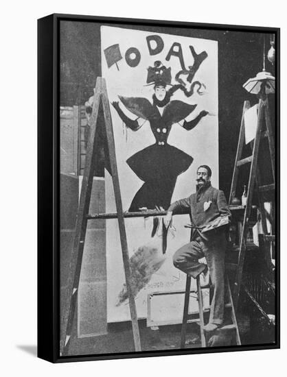 Dudley Hardy Painting a Poster for the Magazine Journal 'Today', C.1890S-English Photographer-Framed Stretched Canvas