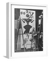 Dudley Hardy Painting a Poster for the Magazine Journal 'Today', C.1890S-English Photographer-Framed Giclee Print