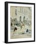 Duel Between Boutteville and Beuvron on Place Royale in Paris at Noon-Maurice Leloir-Framed Art Print