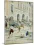 Duel Between Boutteville and Beuvron on Place Royale in Paris at Noon-Maurice Leloir-Mounted Art Print